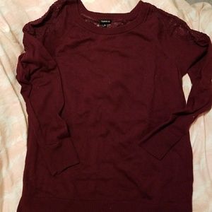 Sweater with Lace Inserts